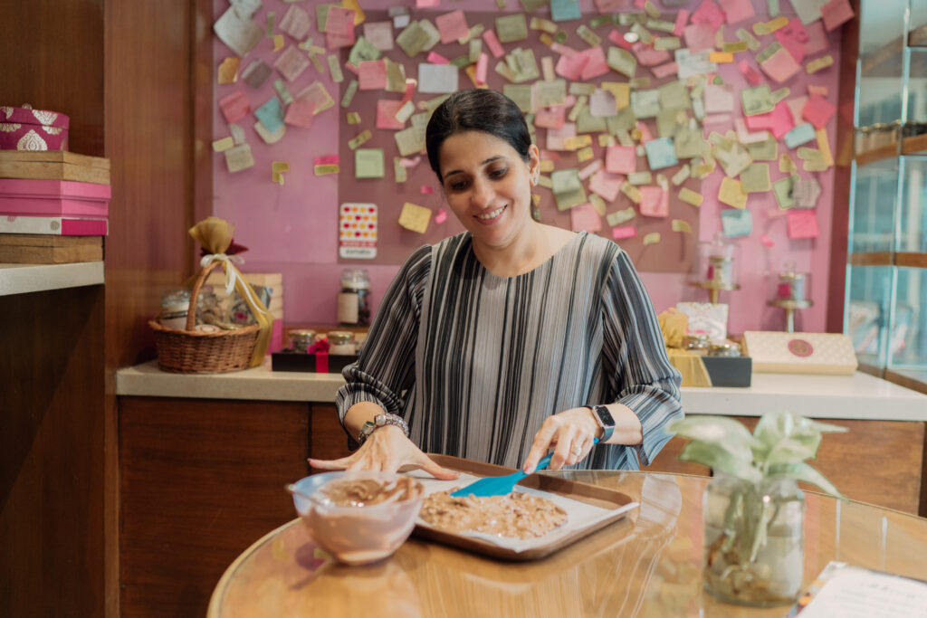 Khushali Solanki enjoying the baking process